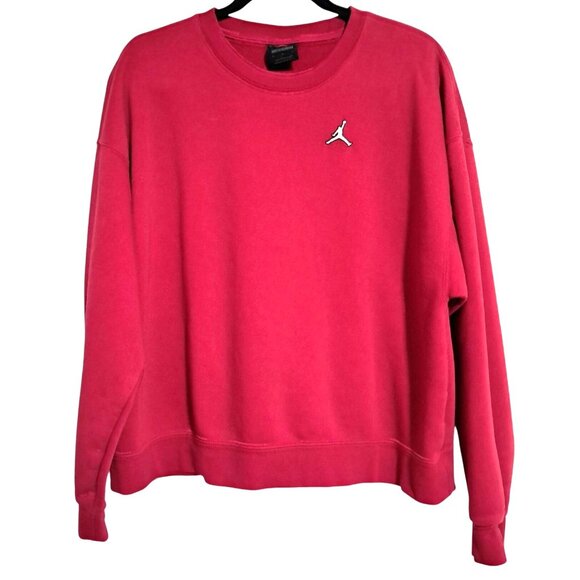 Jordan Sweaters - Air Jordan Brooklyn Fleece Crewneck Sweatshirt Gym Red Jumpman Logo Womens M